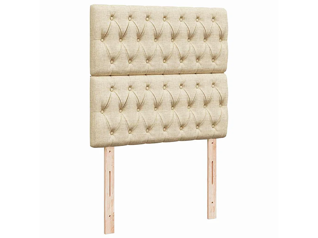 Sommier à lattes de lit avec matelas Crème 100x200 cm Tissu