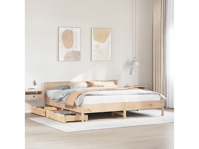 Bedframe zonder matras massief grenenhout 160x200 cm