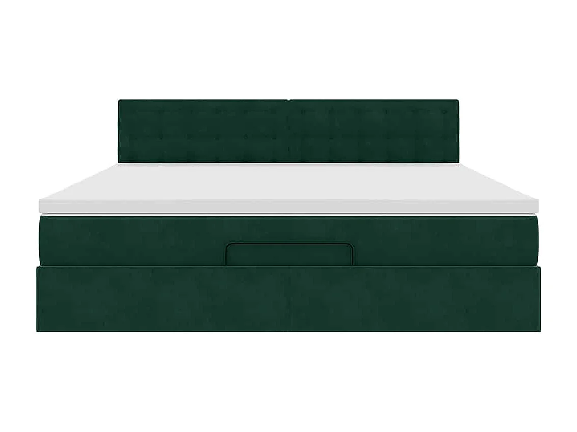 Struttura Letto Pouf con Materasso 160x200 cm in Velluto