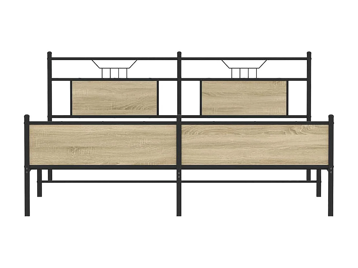 Metallbett ohne Matratze Sonoma-Eiche 160x200 cm
