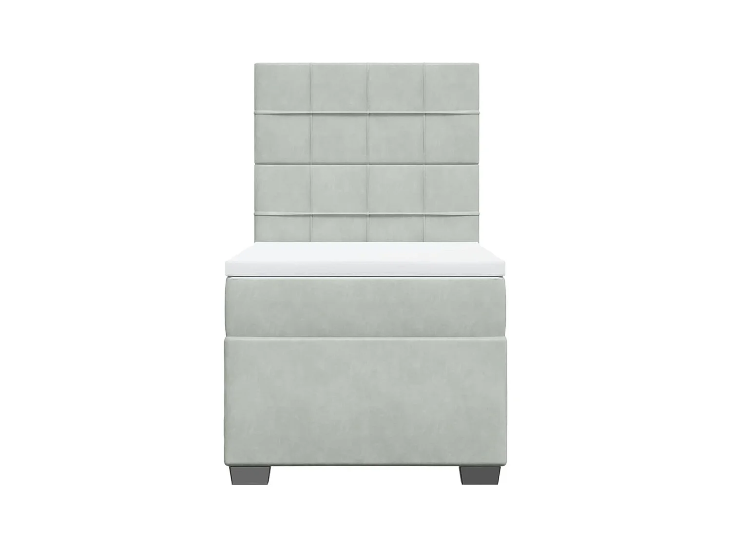 Boxspring met matras fluweel lichtgrijs 90x190 cm