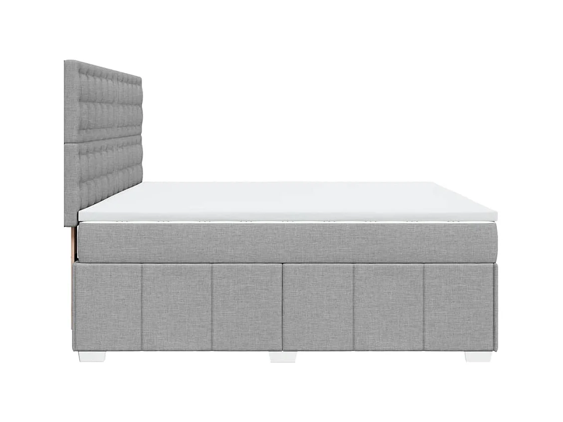 Sommier à lattes de lit avec matelas Gris clair 180x200cm Tissu
