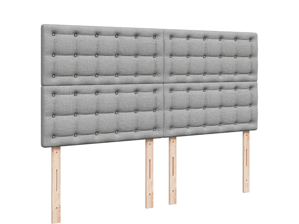 Cama box spring con colchón tela gris claro 180x200 cm