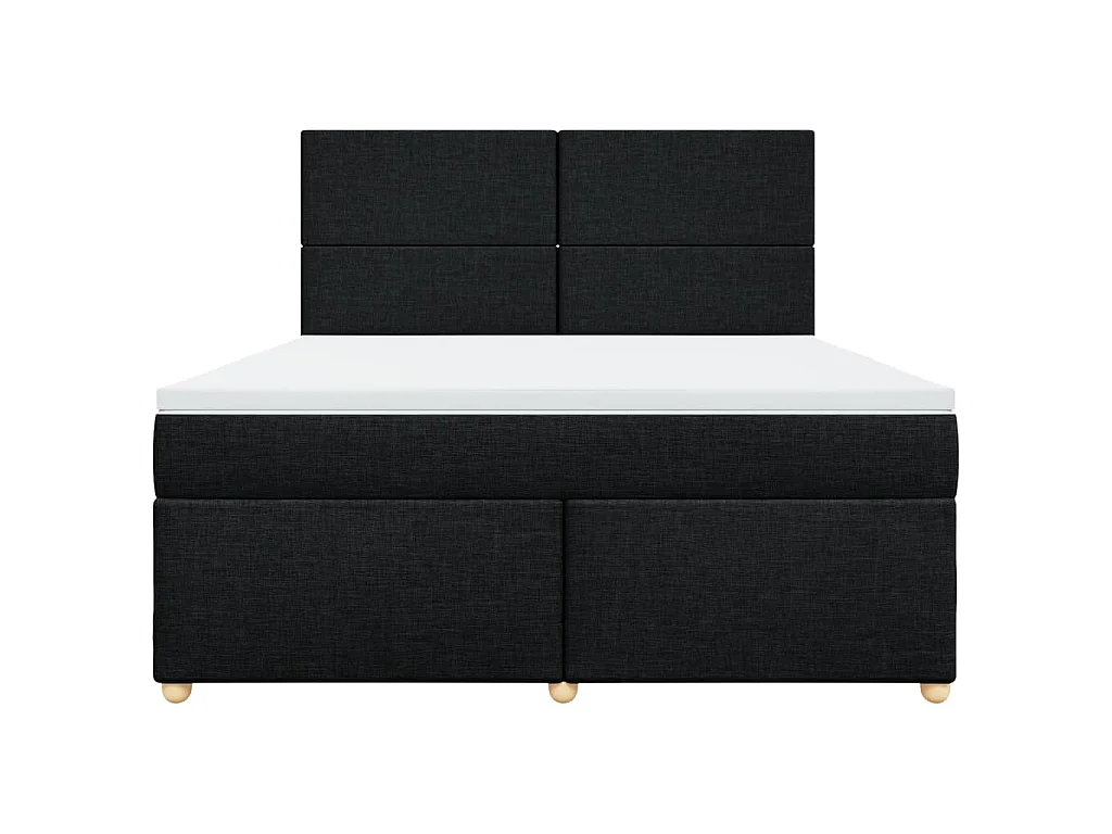 Giroletto a Molle con Materasso Nero 180x200 cm in Tessuto