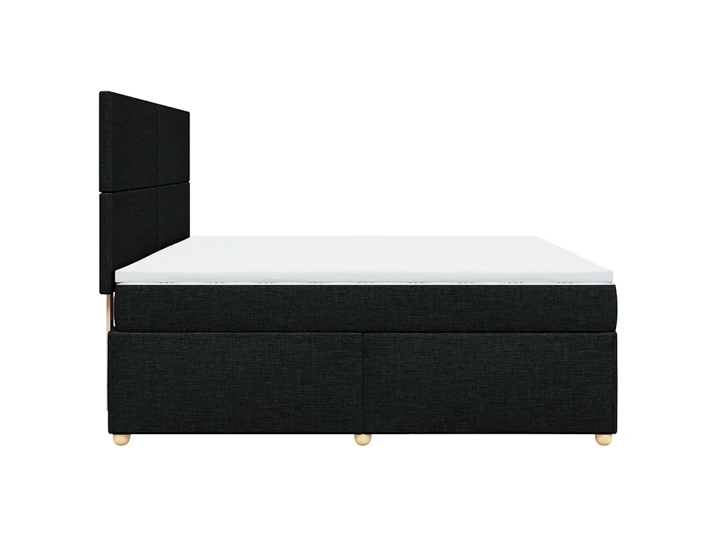 Giroletto a Molle con Materasso Nero 180x200 cm in Tessuto