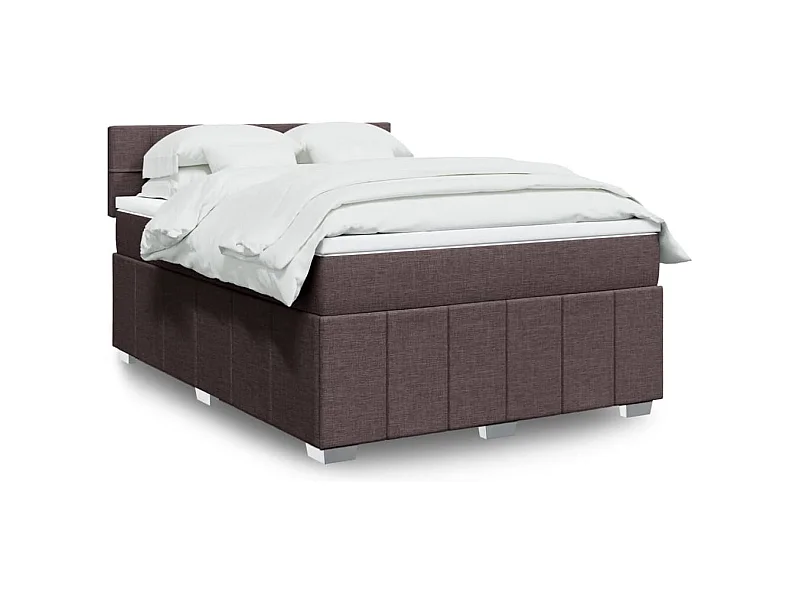 Boxspringbett mit Matratze Dunkelbraun 160x200 cm Stoff