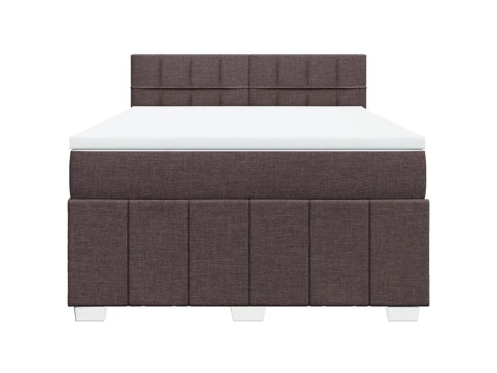 Boxspring met matras stof donkerbruin 160x200 cm