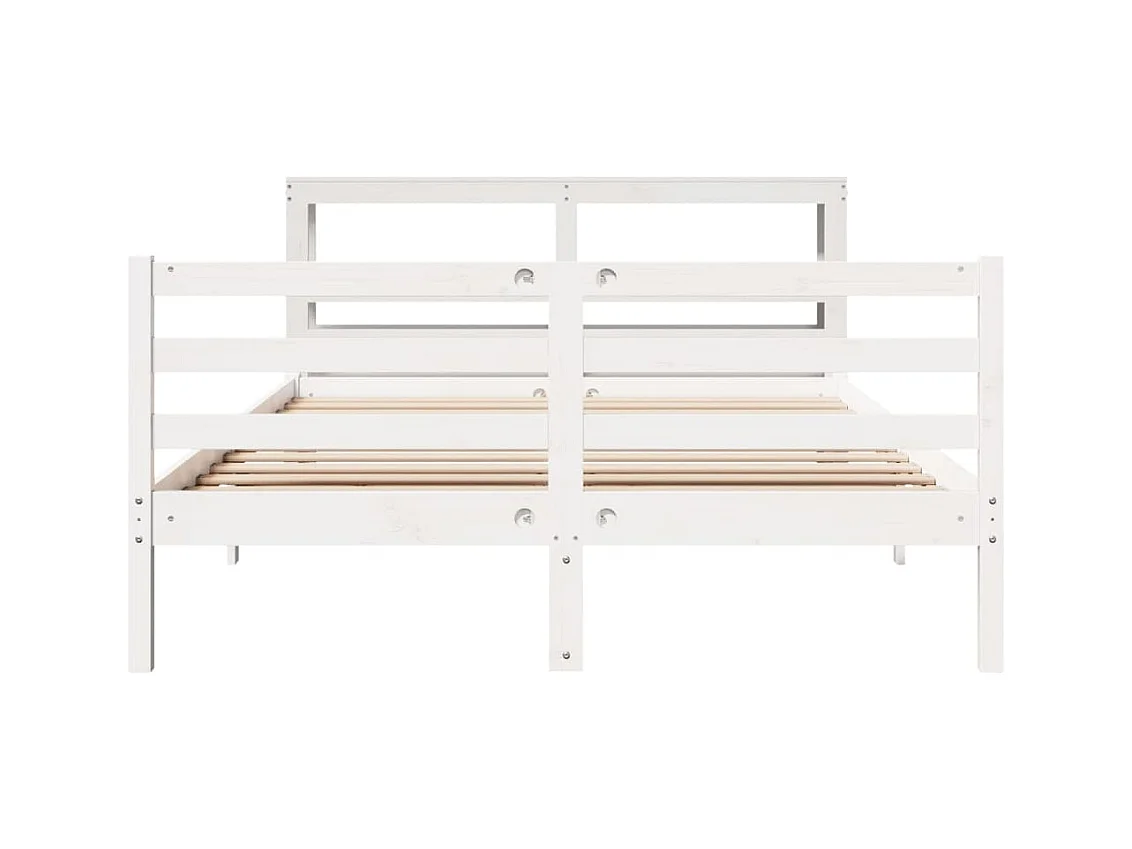 Cadre de lit sans matelas blanc 140x200 cm bois de pin massif
