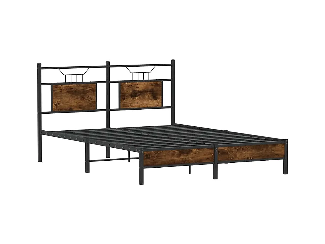 Cadre de lit sans matelas chêne fumé 140x200 cm bois ingénierie