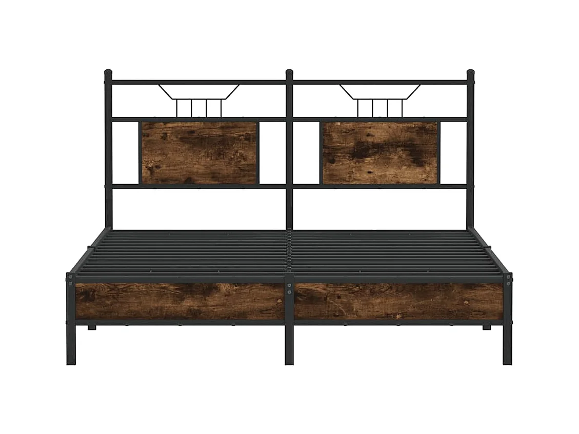 Cadre de lit sans matelas chêne fumé 140x200 cm bois ingénierie