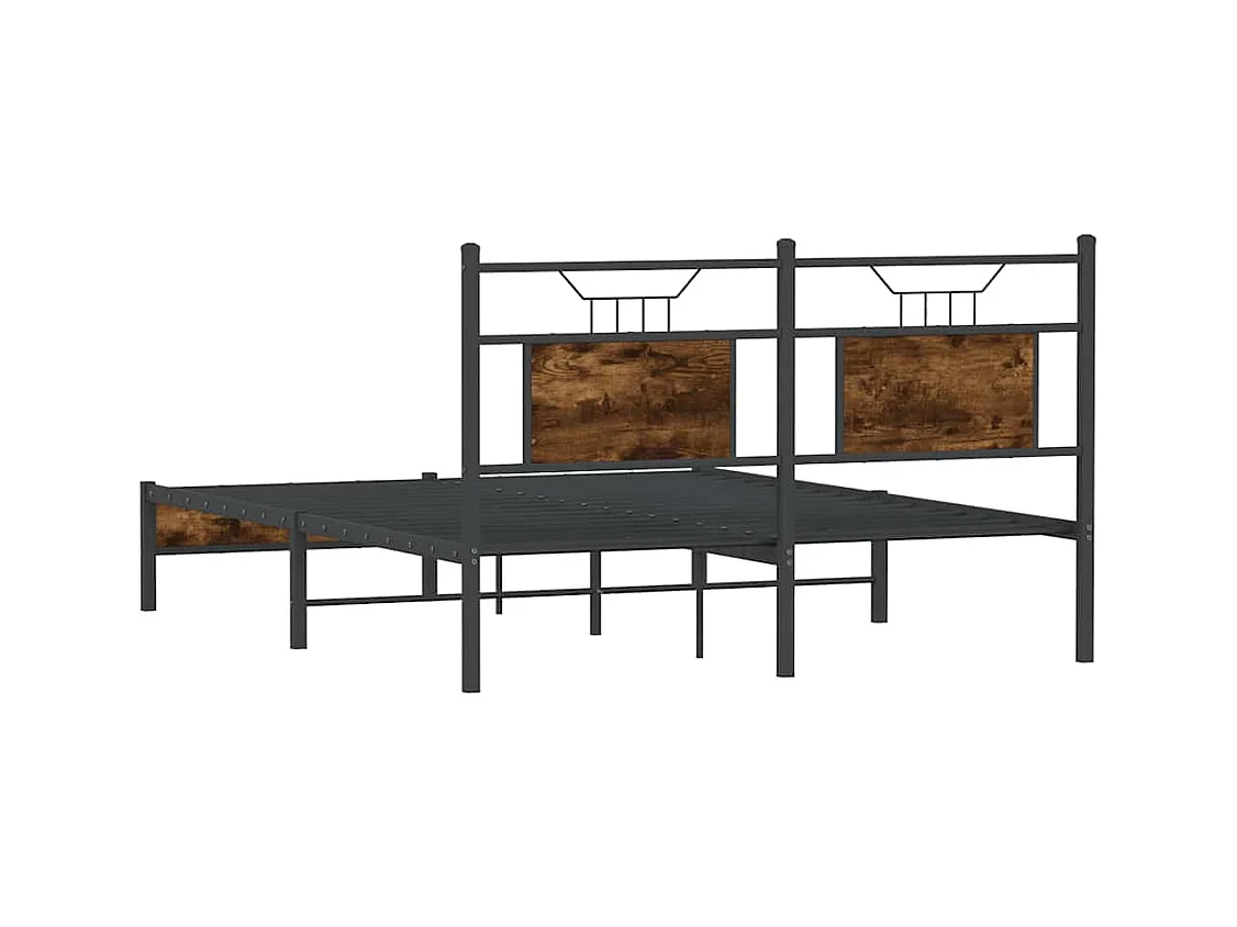 Cadre de lit sans matelas chêne fumé 140x200 cm bois ingénierie