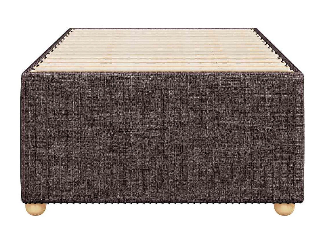 Cadre de lit sans matelas marron foncé 100x200 cm tissu