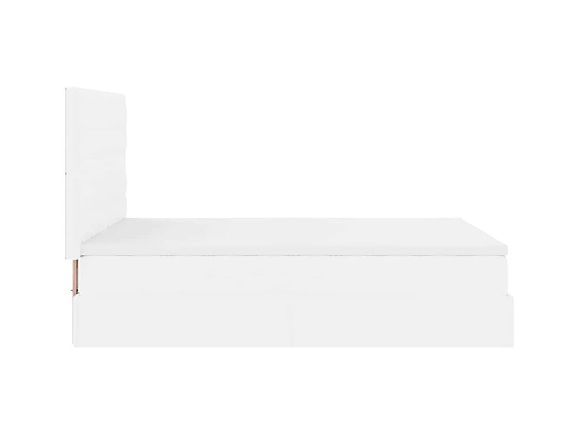 Ottoman-Bett mit Matratze Weiß 140x200 cm Kunstleder