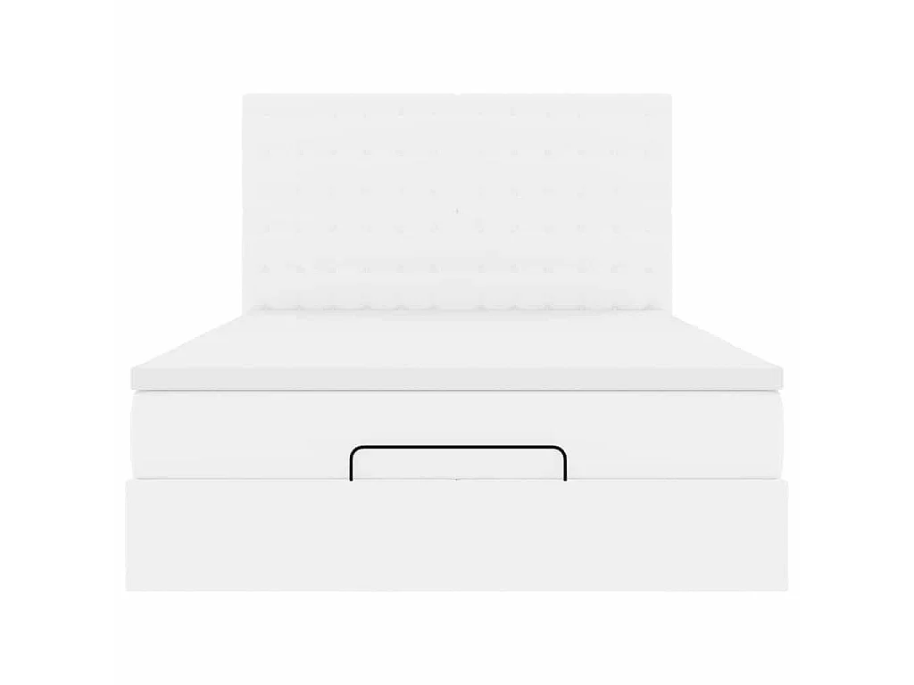 Ottoman-Bett mit Matratze Weiß 140x200 cm Kunstleder