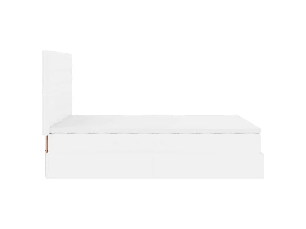 Ottoman-Bett mit Matratze Weiß 140x200 cm Kunstleder