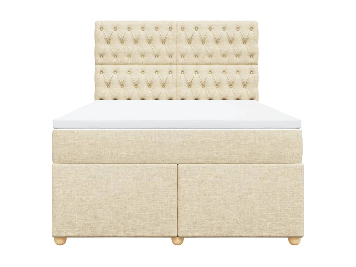 Boxspring met matras stof crèmekleurig 160x200 cm