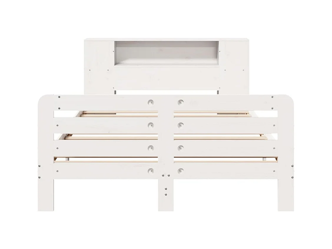 Cadre de lit sans matelas blanc 140x190 cm bois de pin massif