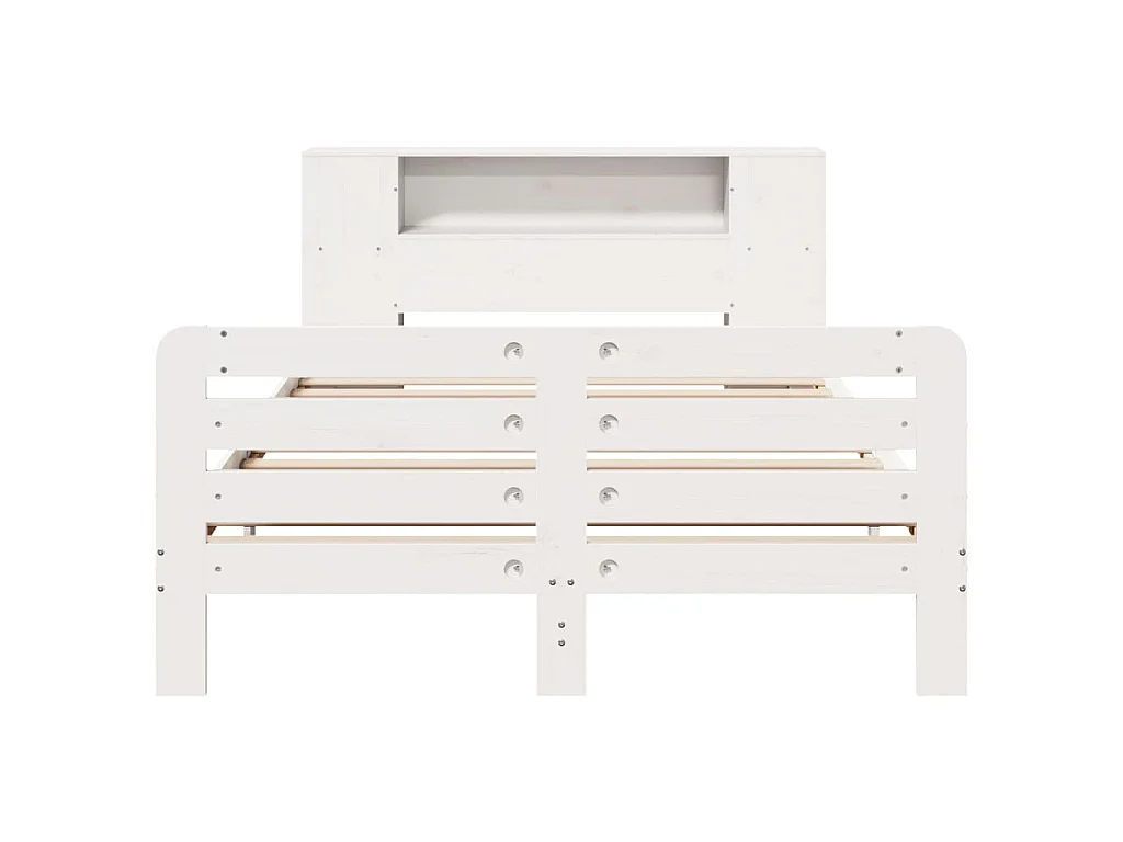Cadre de lit sans matelas blanc 140x190 cm bois de pin massif