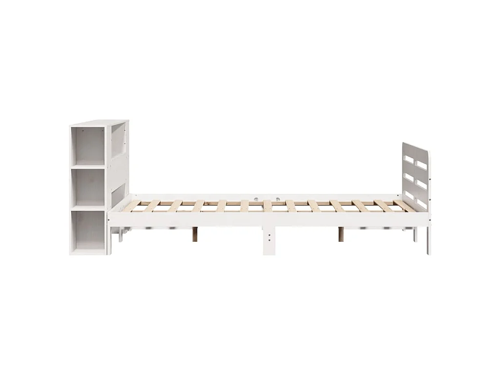 Cadre de lit sans matelas blanc 140x190 cm bois de pin massif