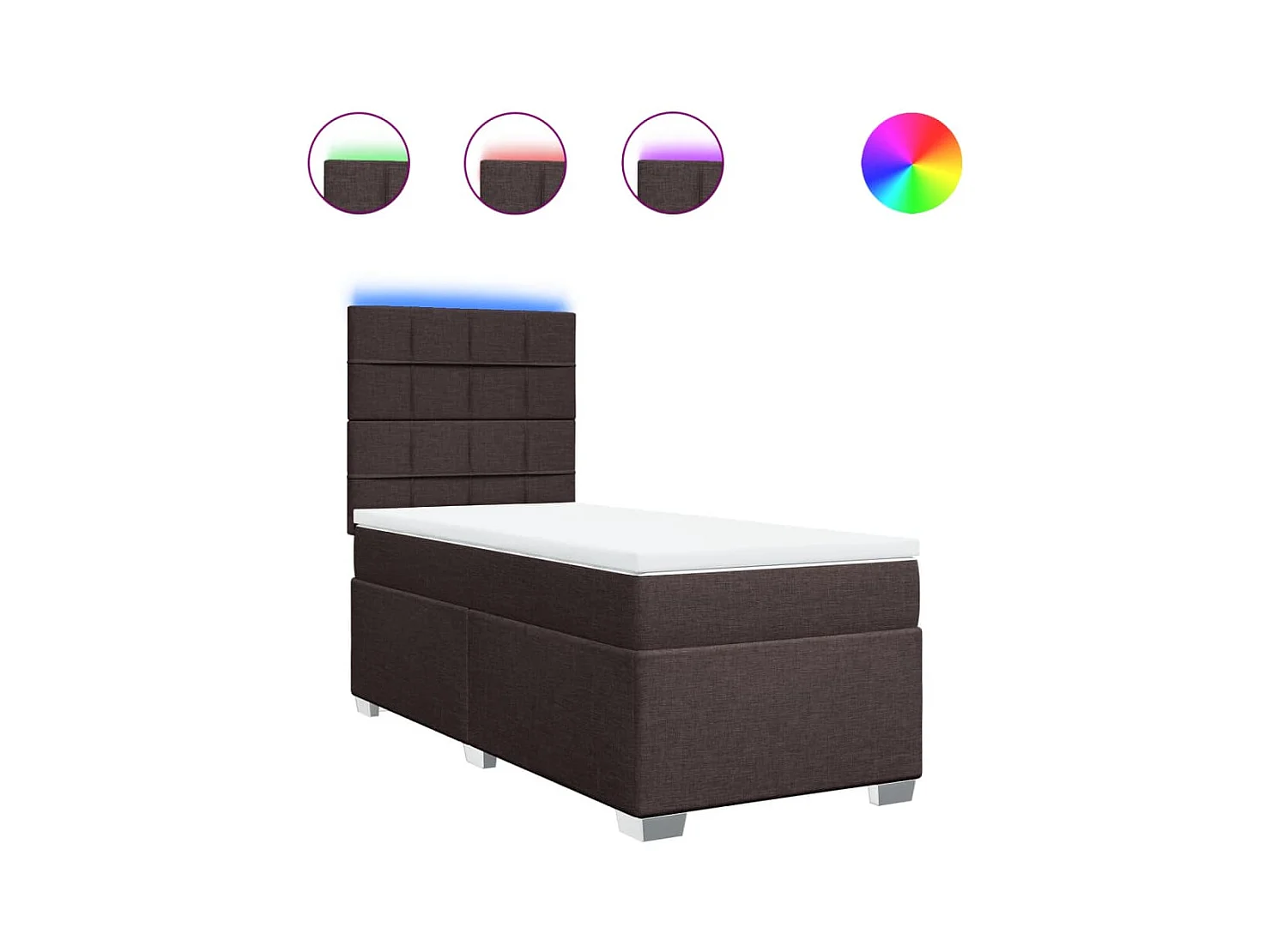 Sommier à lattes de lit avec matelas Marron foncé 90x200 cm