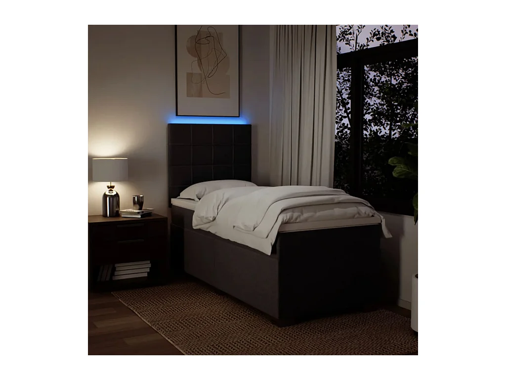 Sommier à lattes de lit avec matelas Marron foncé 90x200 cm