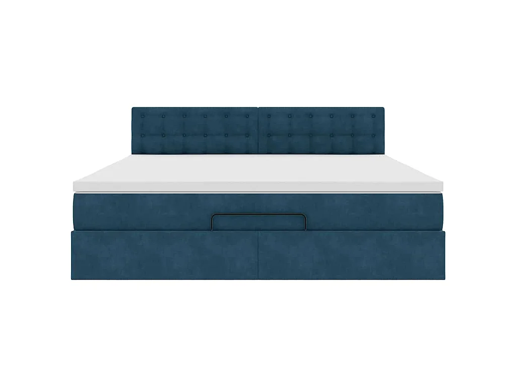 Struttura Letto Pouf con Materasso 160x200 cm in Velluto