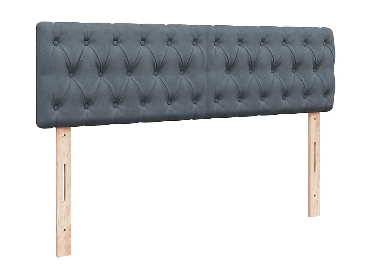 Ottoman-Bett mit Matratzen Dunkelgrau 160x200 cm Samt