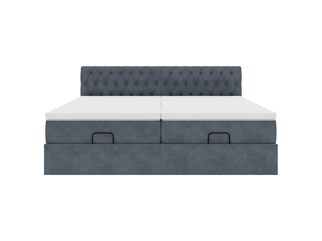 Struttura Letto Pouf con Materassi 160x200 cm in Velluto