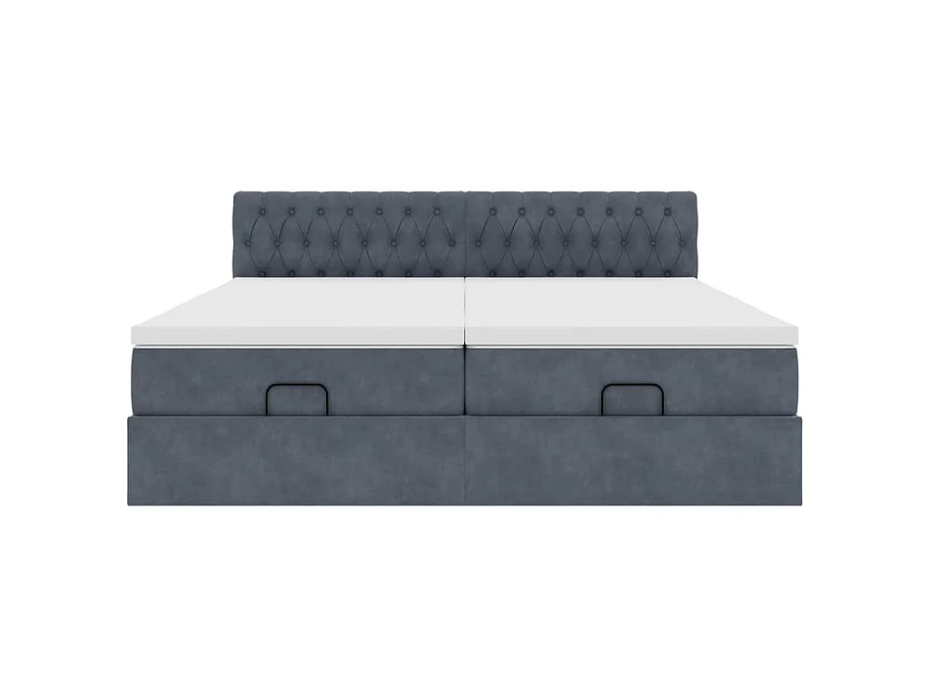 Ottoman bed met matrassen 160x200cm fluweel donkergrijs