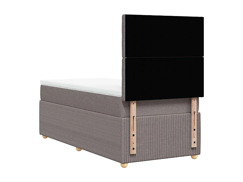 Giroletto a Molle con Materasso Tortora 90x190 cm in Tessuto