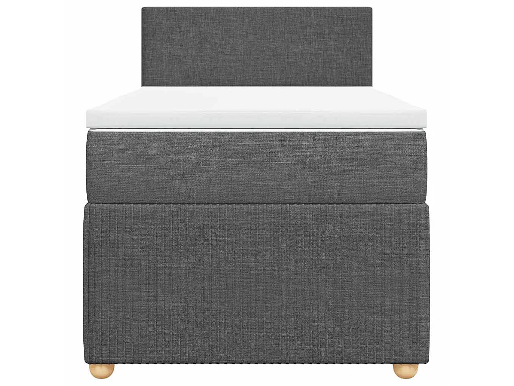 Boxspring met matras stof donkergrijs 90x200 cm