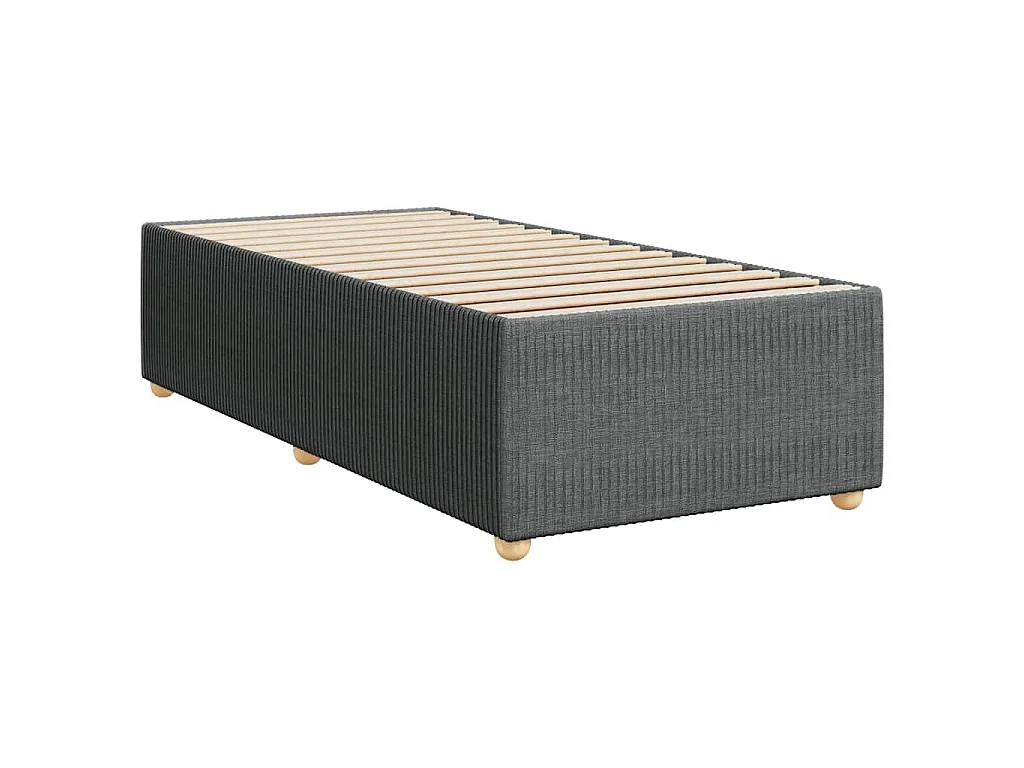 Boxspring met matras stof donkergrijs 90x200 cm