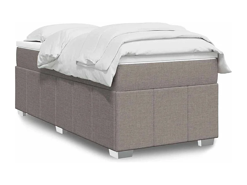 Sommier à lattes de lit avec matelas Taupe 100x200 cm Tissu