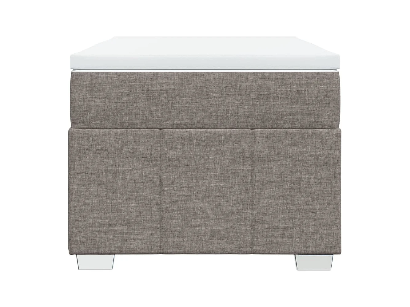 Cama box spring con colchón tela gris taupe 100x200 cm