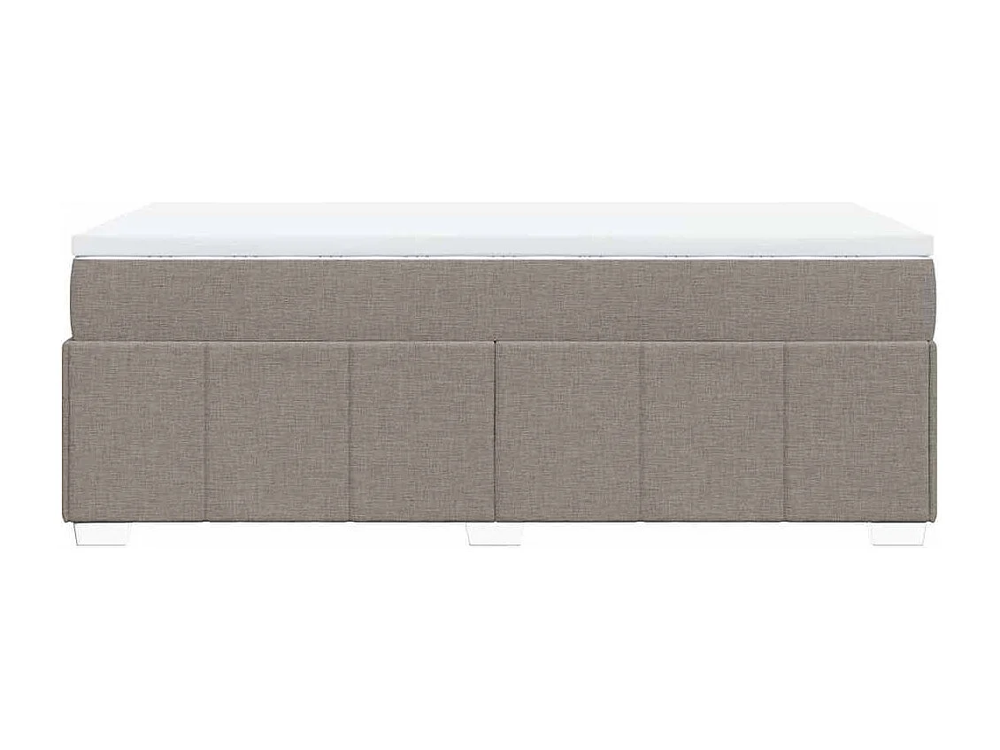 Cama box spring con colchón tela gris taupe 100x200 cm
