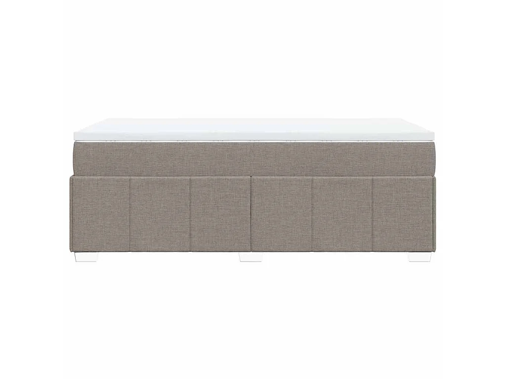 Cama box spring con colchón tela gris taupe 100x200 cm