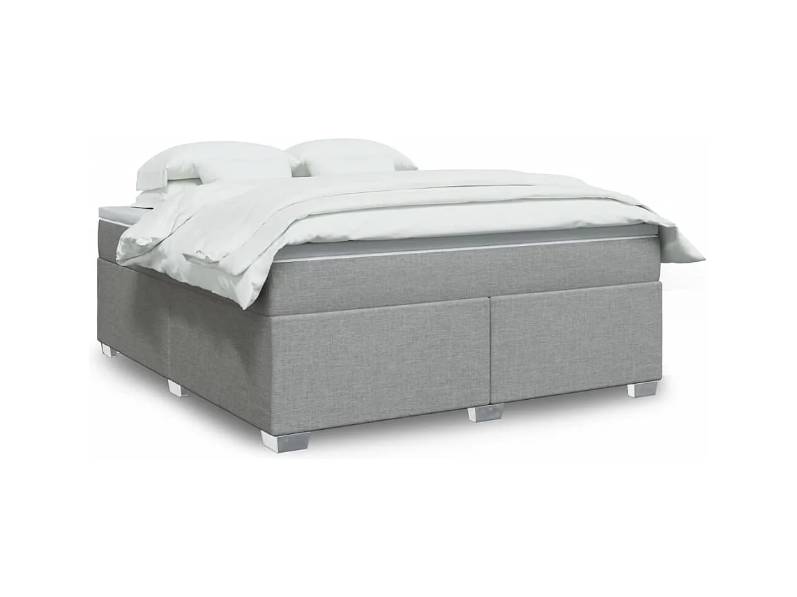 Sommier à lattes de lit avec matelas Gris clair 180x200cm Tissu