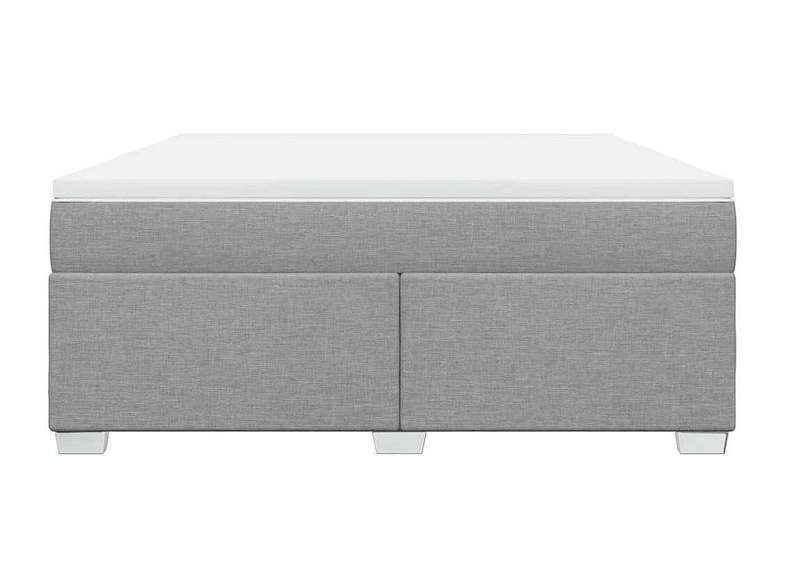 Boxspringbett mit Matratze Hellgrau 180x200 cm Stoff