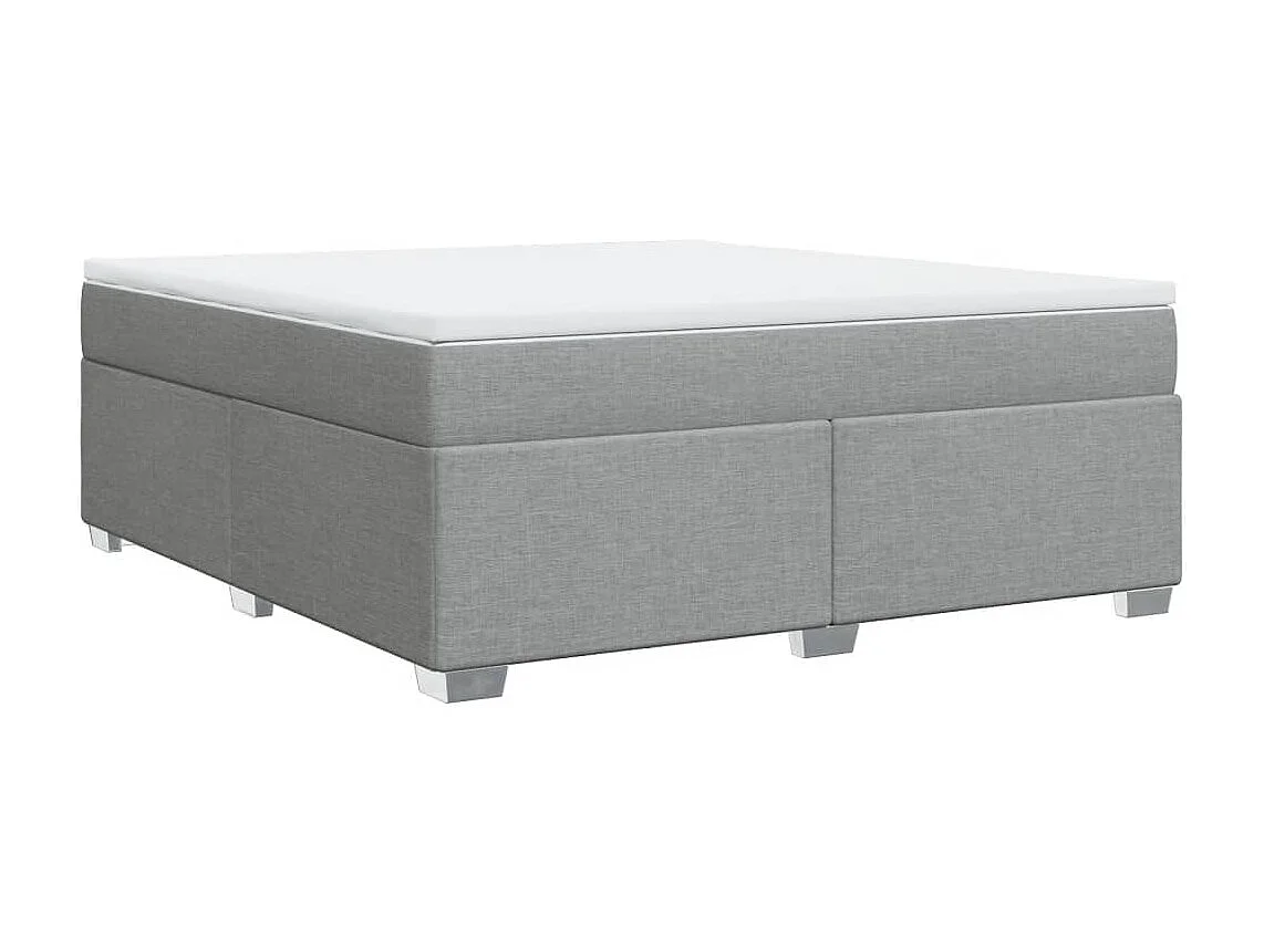 Boxspringbett mit Matratze Hellgrau 180x200 cm Stoff