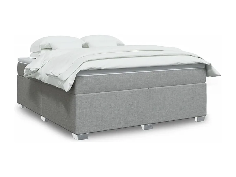 Boxspringbett mit Matratze Hellgrau 180x200 cm Stoff