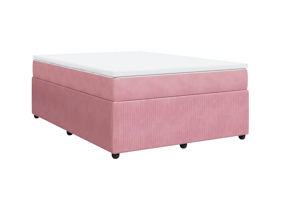 Sommier à lattes de lit avec matelas Rose 140x200 cm Velours