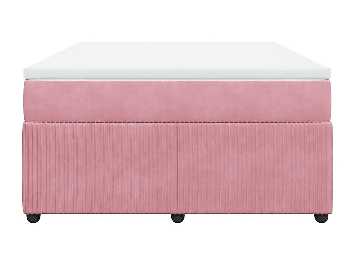 Giroletto a Molle con Materasso Rosa 140x200 cm in Velluto
