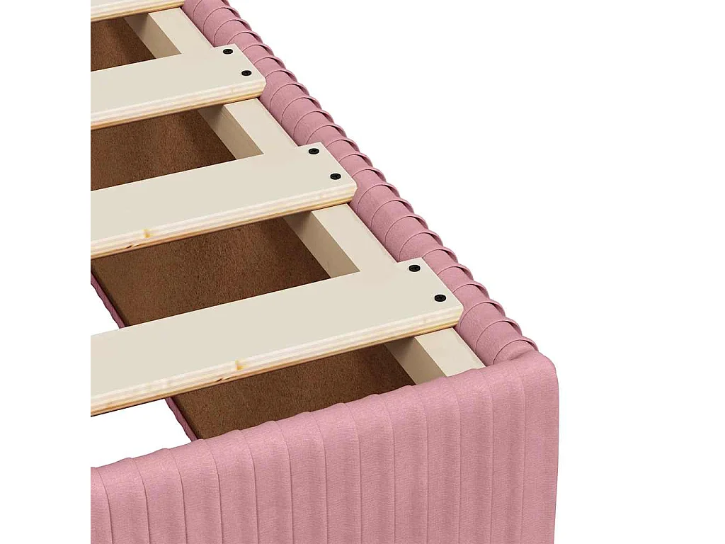 Cama box spring con colchón terciopelo rosa 140x200 cm