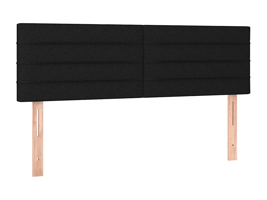 Cama box spring con colchón tela negro 140x200 cm