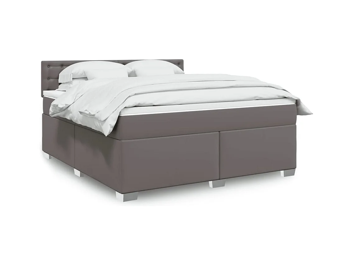 Giroletto a Molle con Materasso Grgio 180x200 cm in Similpelle