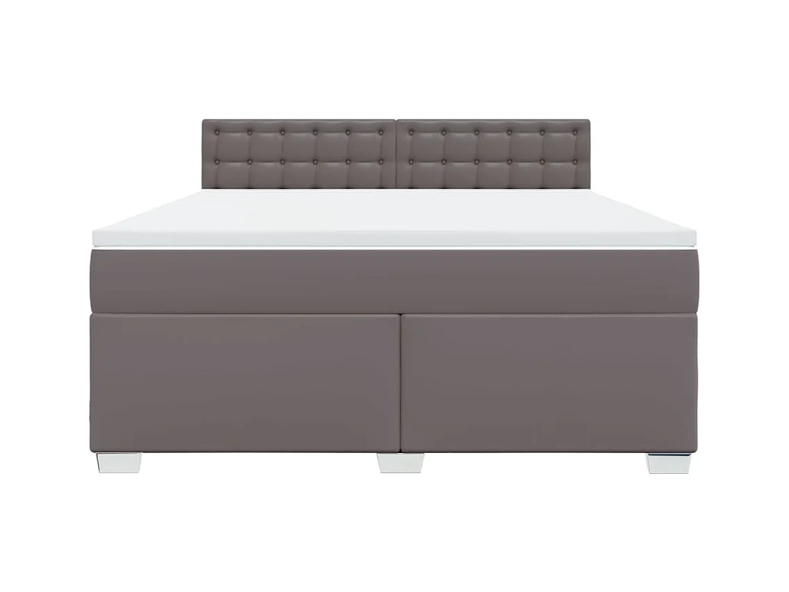 Giroletto a Molle con Materasso Grgio 180x200 cm in Similpelle