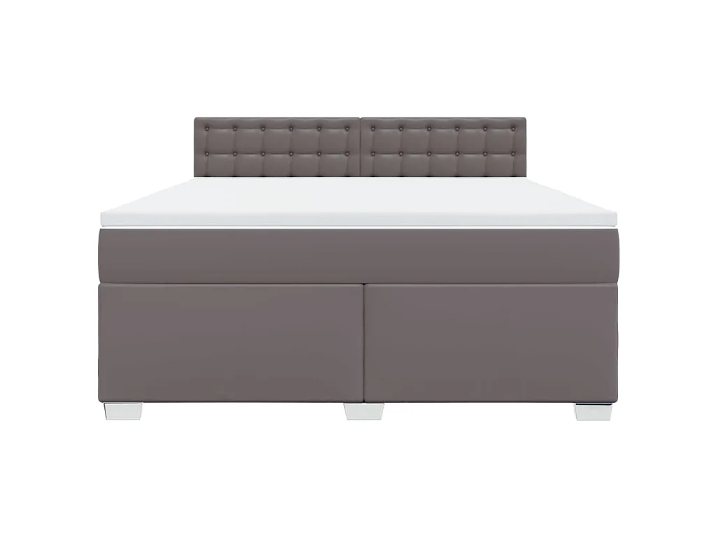 Cama com molas/colchão 180x200 cm couro artificial cinza