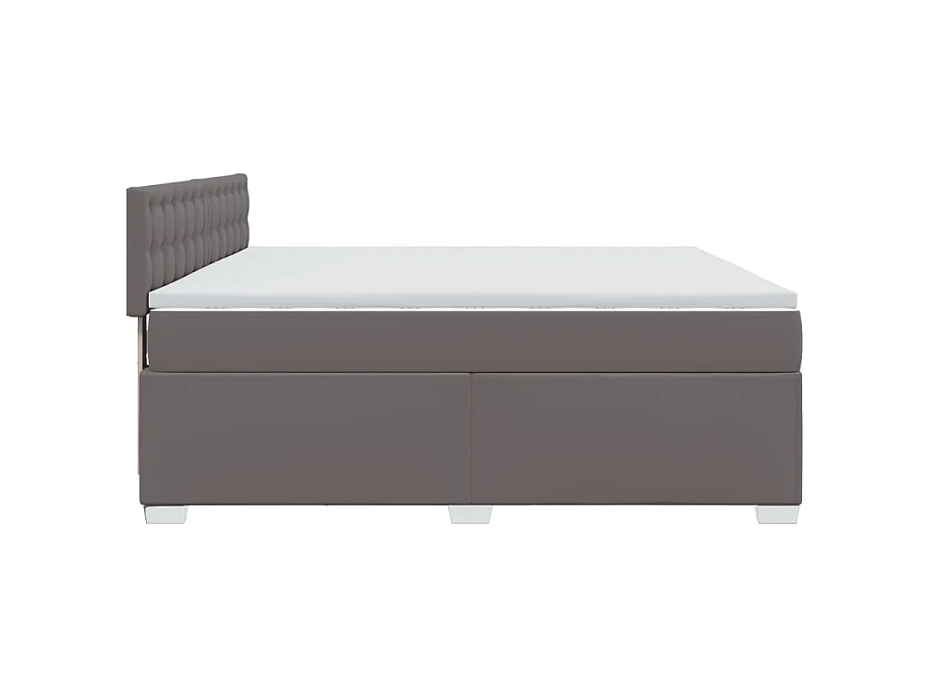 Cama com molas/colchão 180x200 cm couro artificial cinza