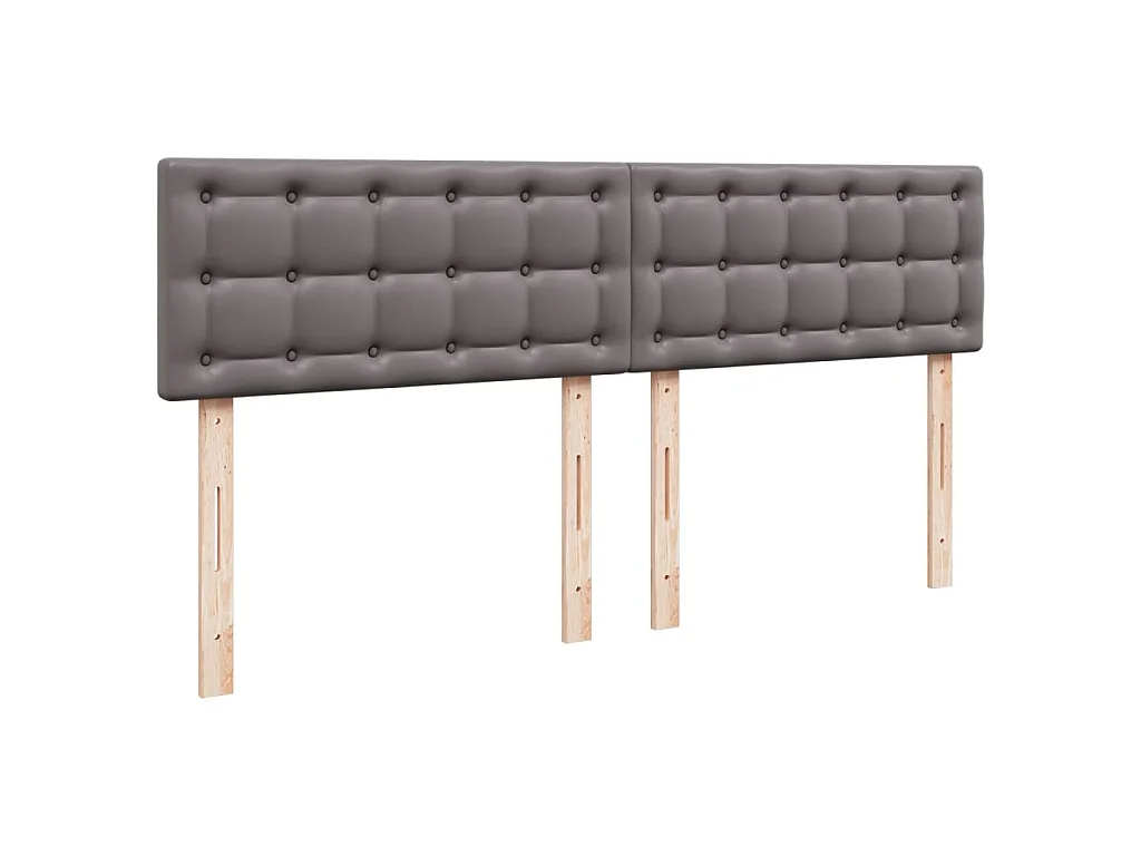 Cama com molas/colchão 180x200 cm couro artificial cinza