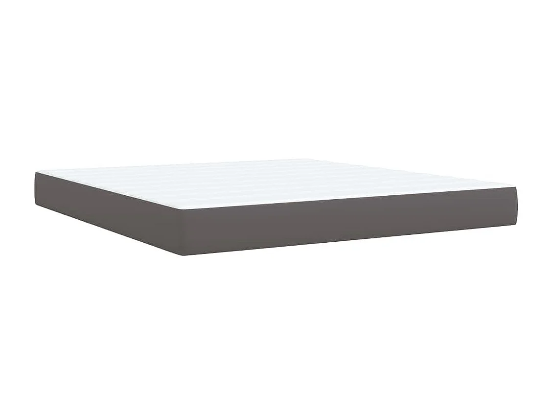 Cama com molas/colchão 180x200 cm couro artificial cinza